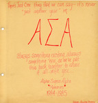 Alpha Sigma Alpha Scrapbook, 1984-1985