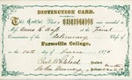 Distinction Card in Astronomy, 1875