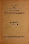 Bulletin of the State Teachers College, Catalogue 1933-1934, Vol. XlX, No. 3, April 1933