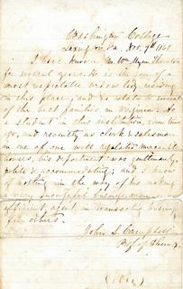 Robert E. Lee and John Campbell (letter of recommendation for William Mynn Thornton)