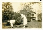 Two unidentified women playing “wheelbarrow.” by Kate Gannaway Trent